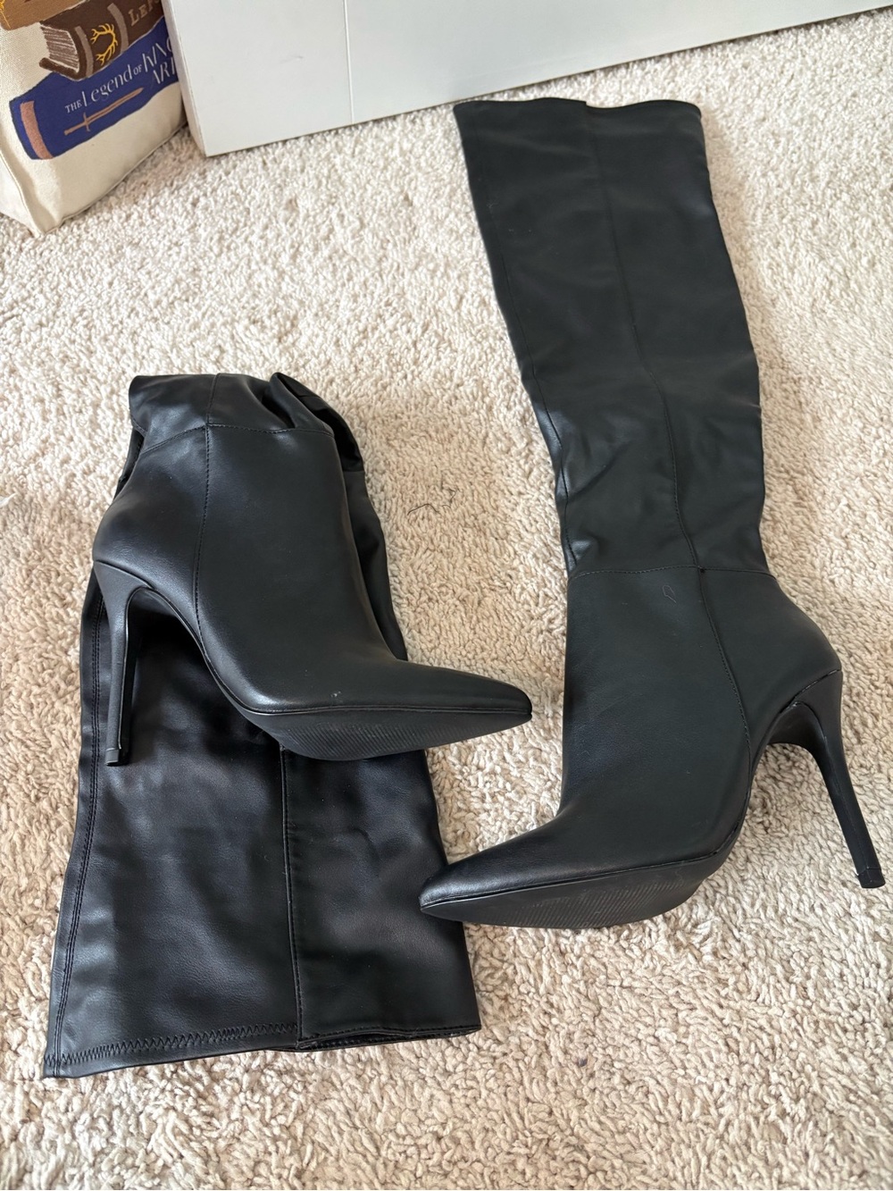 Charles By Charles David Black Over-The-Knee Stiletto Boots